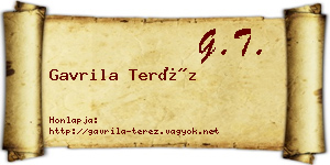 Gavrila Teréz névjegykártya